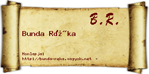 Bunda Réka névjegykártya